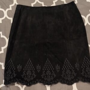 Vintage Jenni Max NYC Woman's Leather Nylon Lined Zip Back Skirt Sz 6